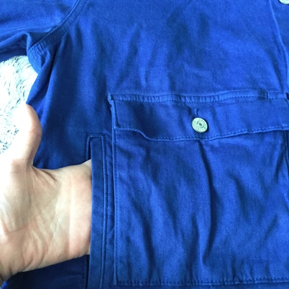 Lularoe Royal Blue Floral Embroidered Cotton Kenny Button Down Jacket woman 2X - Picture 7 of 16